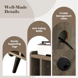 Tangkula Record Player Stand w/Charging Station & USB Ports, Nightstand Sofa Side Table, 27" H