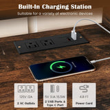Tangkula Corner TV Stand for TVs up to 65”, TV Console Table w/AC Outlets, USB A Ports, USB C Port