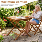 Tangkula 32-Inch Teak Wood Folding Outdoor Table