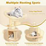 Tangkula Multi Layer Wood Cat Tower with Scratching Posts