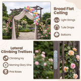 Tangkula 85" Wood Garden Arch Trellis for Outdoor Wedding Ceremony