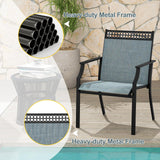 Tangkula Patio Dining Chairs Set of 2, All Weather Outdoor Chairs with High Back, Armrests