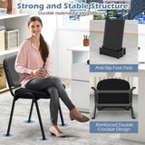 Guest Reception Chairs Set of 5, Stackable Meeting Room Chairs w/Mesh Backrest & Upholstered Seat