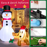 Tangkula 6 FT Inflatable Christmas Snowman with Dog