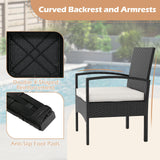 Tangkula 3-Piece Patio Furniture Set with Soft Cushions