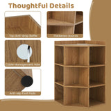 Tangkula 9 Cube Corner Bookshelf with Charging Station