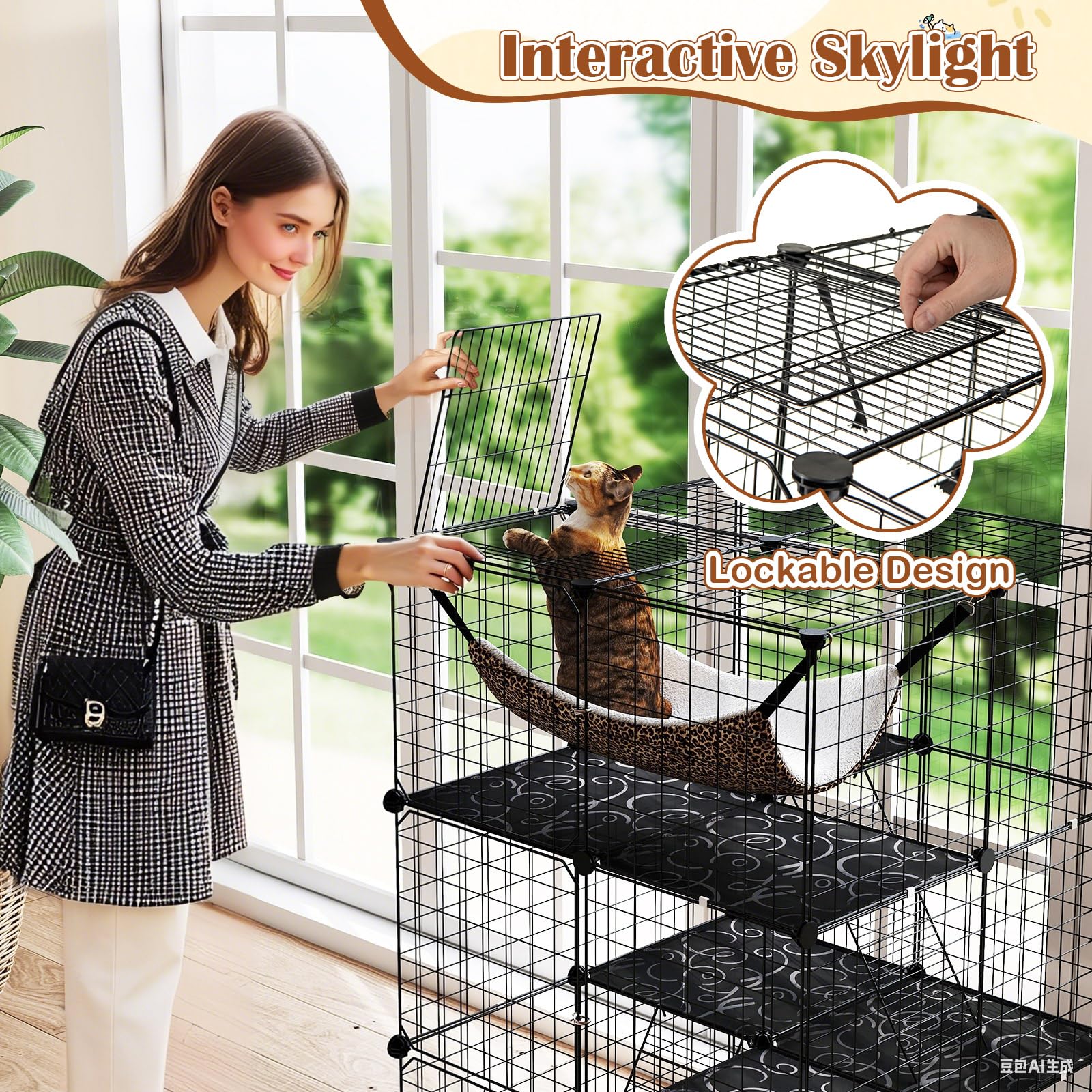 cat proof plant cage indoor Tangkula Indoor Cat Cage 3-Tier Cat Enclosure Detachable Metal Wire Kennel