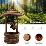 Tangkula Outdoor Wishing Well Water Fountain, 22.5" x 22.5" x 48.5"