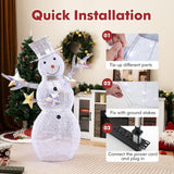 Tangkula 5 FT Christmas Lighted Snowman with Stars