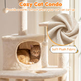 Tangkula 44” Cat Tree Multi-Level Cat Tower with Top Perches & Cozy Condo