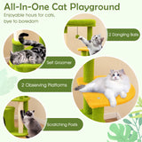 Tangkula Palm Cute Cat Tree with Sisal Scratching Posts