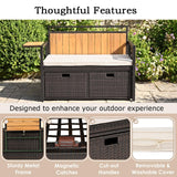 Tangkula 45 Gallon Outdoor Bench with Storage