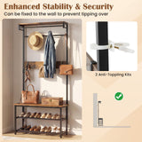 Tangkula Hall Tree with Bench and Shoe Storage