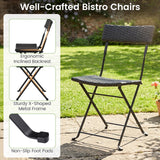 Tangkula 3-Piece Folding Bistro Set for Backyard