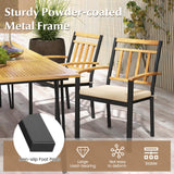Tangkula Patio Dining Chairs Set of 2/4, Metal Outdoor Chairs, Support 400 LBS, Parallel back