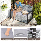 Tangkula 40 Gallon Outdoor Bench with Storage for Backyard