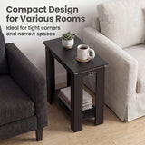 Tangkula 2-Tier Wooden Narrow End Table (1/2)