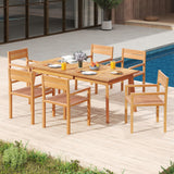 Tangkula Outdoor Teak Wood Chair with Slatted Seat & Backrest