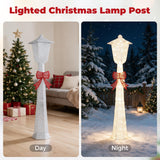 Tangkula 5 FT Lighted Christmas Lamp Post with Bowknot Decorations