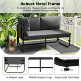 Tangkula Patio Loveseat with Removable Pillows & Seat Cushion