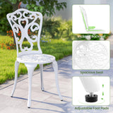 Tangkula Outdoor Cast Aluminum 3 Pieces Patio Bistro Set