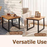 Tangkula 18" Square Acacia Wood Patio Side Table (1/2)