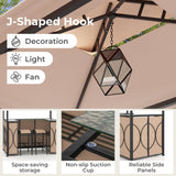 Tangkula 3-Piece Patio Bar Set, Grill Gazebo & 2 Bar Stools with Tempered Glass Bar Table, Metal Storage Shelves