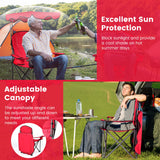 Tangkula Folding Camping Chair, Lightweight Portable Camp Lawn Chair with Adjustable Shade Canopy