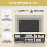 Tangkula White TV Stand for TV up to 55 Inch