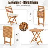 Tangkula Outdoor Wood Bistro Set