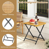 Tangkula 28-Inch Patio Folding Table Outdoor Portable Bistro Dining Table for Backyard Porch Balcony