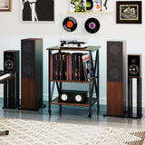 Tangkula Record Player Stand with Charging Station