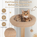 Tangkula Modern Cat Tree, 51 Inch Tall Cat Tower with Solid Wood Post, Curved Plywood Frame
