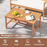 Tangkula 4/8-Piece Acacia Wood Patio Conversation Set