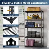 Tangkula 5-Tier Metal Storage Shelves(36"L x 18"W x 72"H)