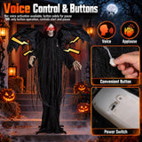 Tangkula 5.5 FT Halloween Life Size Animatronics Grim Reaper