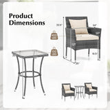 Tangkula 3Piece Patio Furniture Set