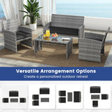 Tangkula 4 Piece Patio Wicker Furniture Set