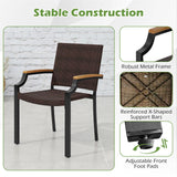 Tangkula Stackable Patio Wicker Dining Chairs Set of 2/4