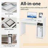 Compact Computer Desk, Perfect Small Desk for Samll Space, Modern Simple Wooden Study Desk Writing Desk