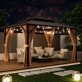 Tangkula Hardtop Gazebo, Patio Gazebo with Galvanized Steel Double Roof & Aluminum Frame