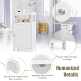 Tangkula Bathroom Floor Cabinet, Single Door Floor Cabinet with Adjustable Shelf
