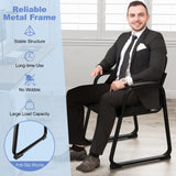 Tangkula Waiting Room Guest Chair, Upholstered Conference Chair with Armrest & Ergonomic Backrest