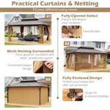 Tangkula 12x16 FT Hardtop Gazebo for Patio Garden Deck Lawn Backyard