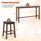Tangkula 4 Piece Counter Height Dining Set for Living Room