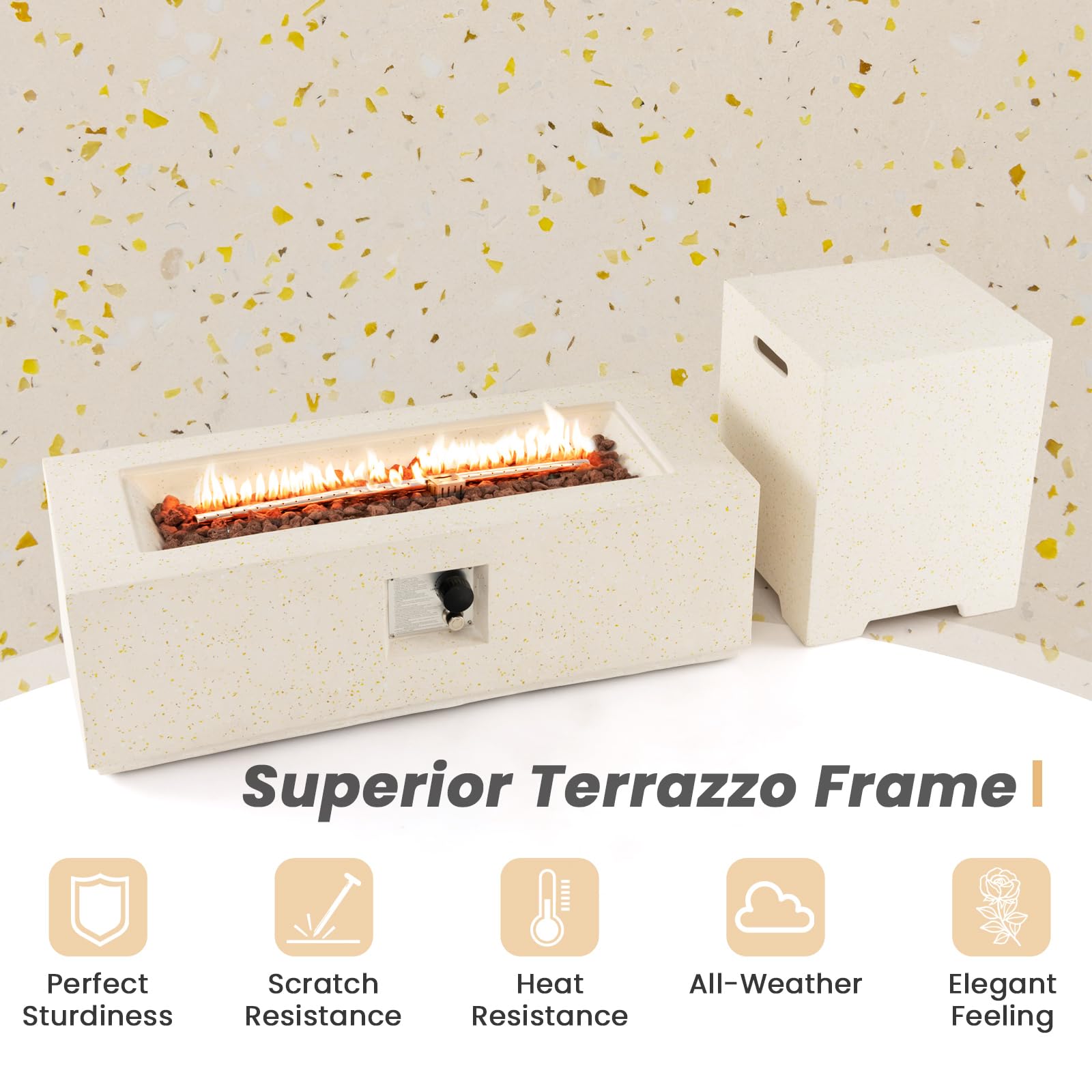 50,000 BTU Propane Fire Pit Table Set - Tangkula