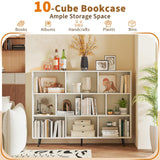 Tangkula 10-Cube Bookcase Modern 55”L Storage Bookshelf