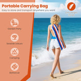 Tangkula 6.5 FT Beach Umbrella UPF50+ Portable Outdoor Table Umbrella for Sand with Tilt Adjustment