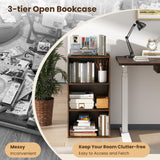 Tangkula 3-Cube Bookcase Floor Standing Open Bookshelf w/7-Position Adjustable Shelf