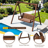 Tangkula 880lbs A-Frame Wood Porch Swing Frame
